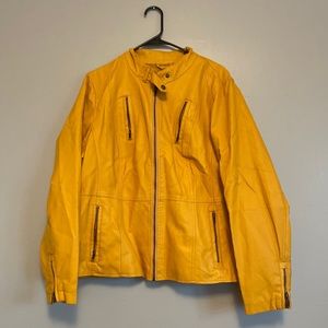 Faux leather moto jacket